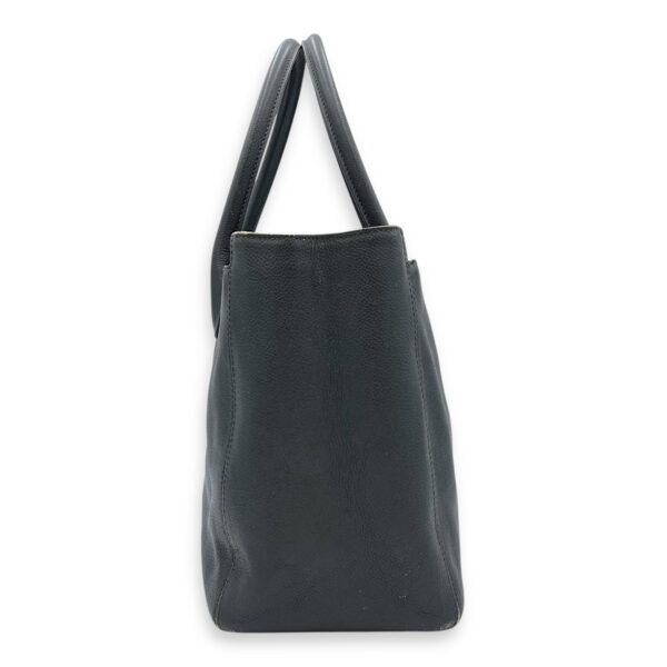 Executive Perf Top Handle Bag Grey in Calfskin, Silver hardware - Image 3