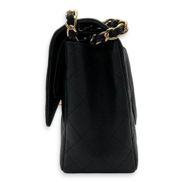 Classic Double Flap Jumbo Black Shoulder Bag in Caviar Leather, Gold hardware - Image 3
