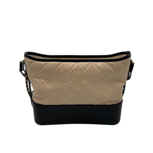 Gabrielle Large Beige Shoulder Bag in Calfskin, Mixed hardware - Image 3