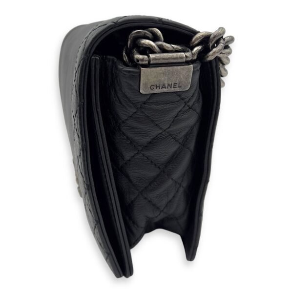 Boy Black Shoulder Bag in Calfskin, Ruthenium hardware - Image 3