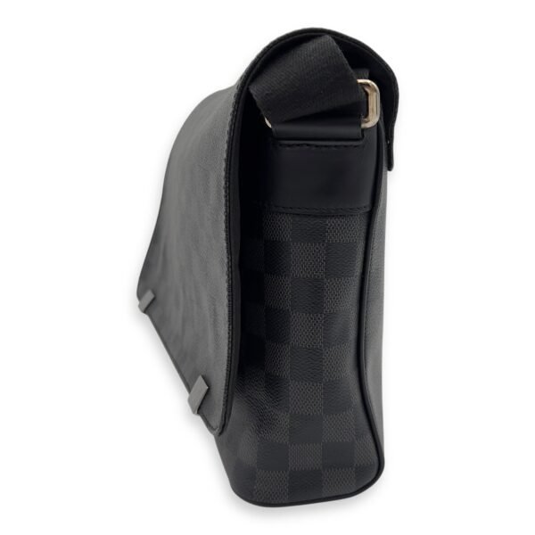 District Messenger Graphite in Coated Canvas, Silver hardware - Image 3