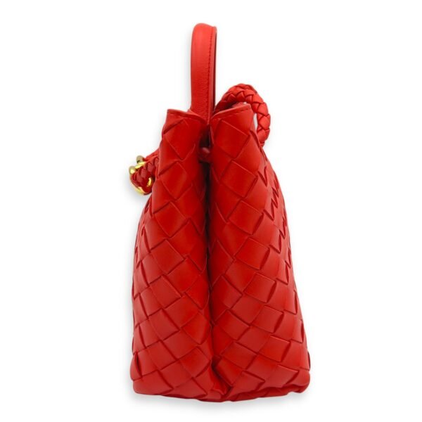 Andiamo Top Handle Bag Small Orange in Calfskin, Gold hardware - Image 3
