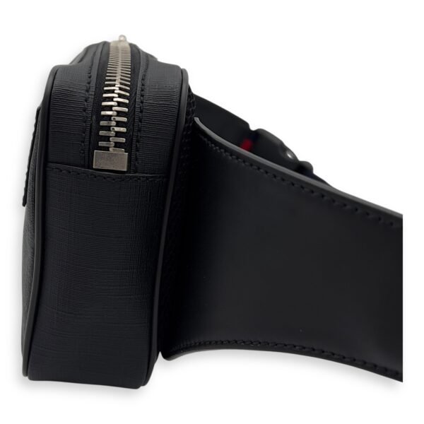 GG Supreme Black Belt Bag in Monogram Coated Canvas, Silver hardware - Image 3