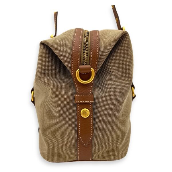 Bauletto Brown Tote Bag in Canvas, Gold hardware - Image 6