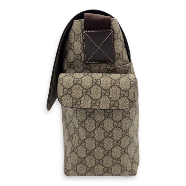 GG Supreme Diaper Bag Brown in Coated Canvas, Gold hardware - Image 3