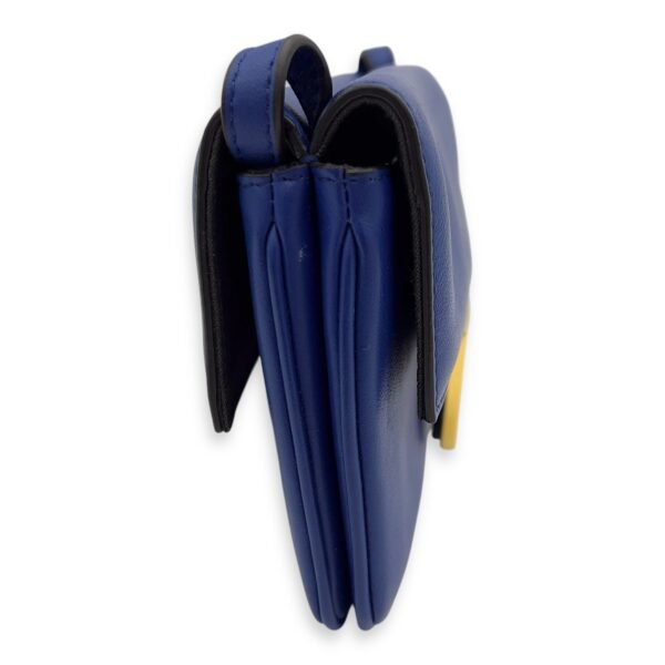 Baguette Blue Crossbody Bag in Calfskin, Gold hardware - Image 3