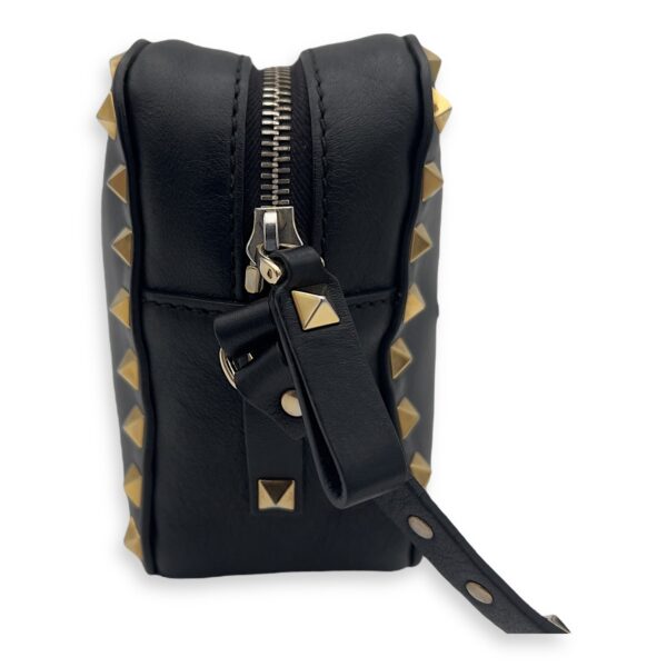 Studs Crossbody Bag Black in Calfskin, Gold hardware - Image 7