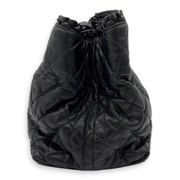 Chain Quilt Black Tote Bag in Calfskin, so black hardware - Image 6