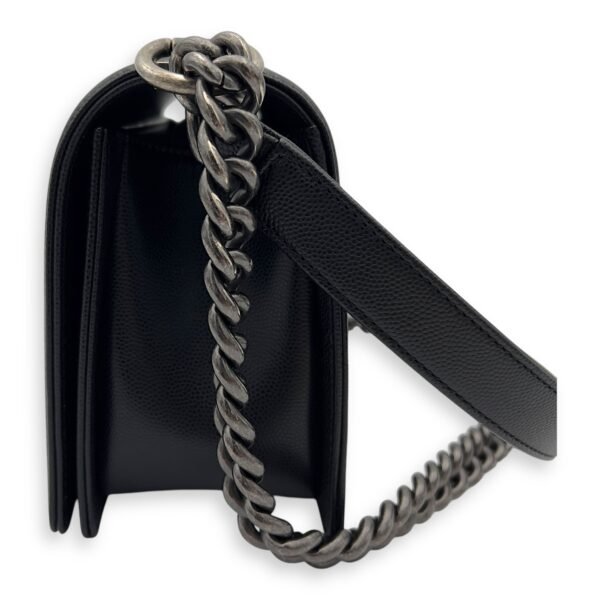 Boy Shoulder Bag Black in Caviar Leather, Ruthenium hardware - Image 5