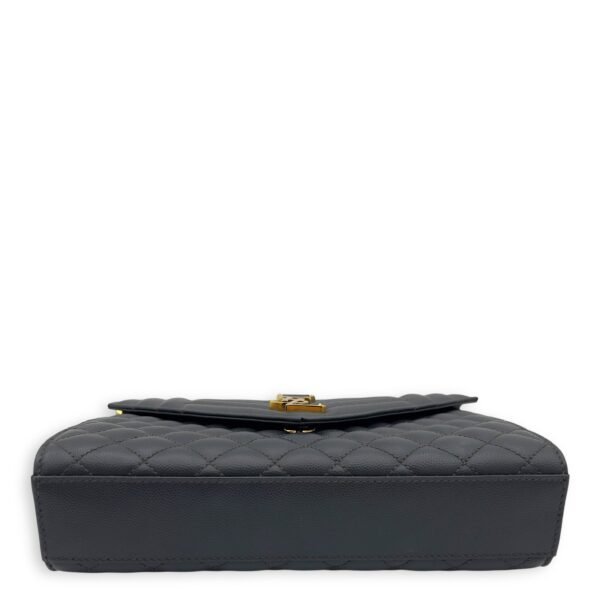 Envelope Shoulder Bag Grey in Caviar Leather, Gold hardware - Image 8