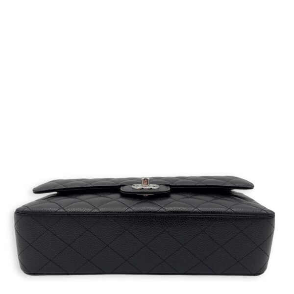 Classic Shoulder Bag Black in Caviar Leather, Silver hardware - Image 7