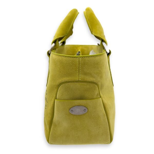 Chinese New Year Boogie Yellow Top Handle Bag in Suede Leather, Silver hardware - Image 5