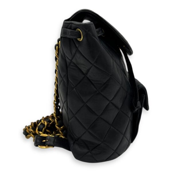 Duma Backpack Black in Calfskin, Gold hardware - Image 3