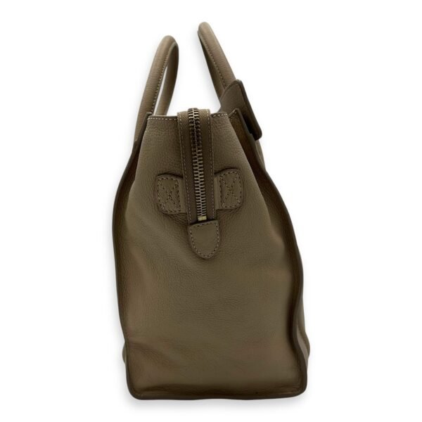 Luggage Mini Beige Top Handle Bag in Calfskin, Gold hardware - Image 3
