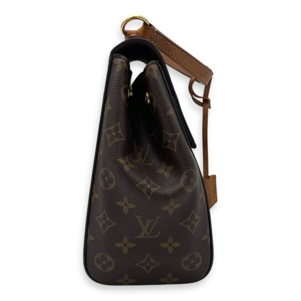 Cluny Top Handle Bag MM Brown in Monogram Coated Canvas, Gold hardware - Image 3