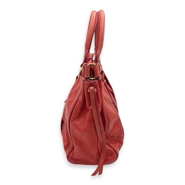 2 way bag Top Handle Bag Orange in Calfskin, Gold hardware - Image 3