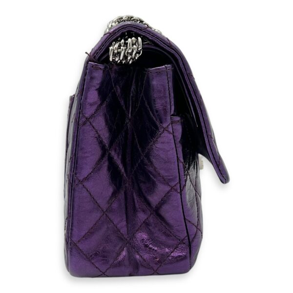 2.55 Reissue 226 Purple Shoulder Bag in Metallic Calfskin, Silver hardware - Image 4