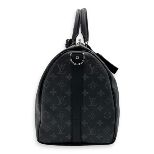 Keepall Bandouliere 45 Monogram Eclipse Duffle Bag in Coated Canvas, Silver hardware - Image 3