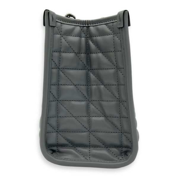 GG Marmont Tote Bag Grey in Calfskin, Ruthenium hardware - Image 3