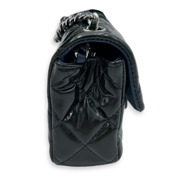 Classic Mini Green Crossbody Bag in Patent Leather, Silver hardware - Image 3