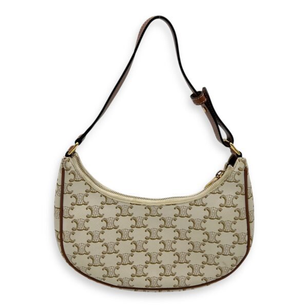 Ava Shoulder Bag White in Coated Canvas, Gold hardware