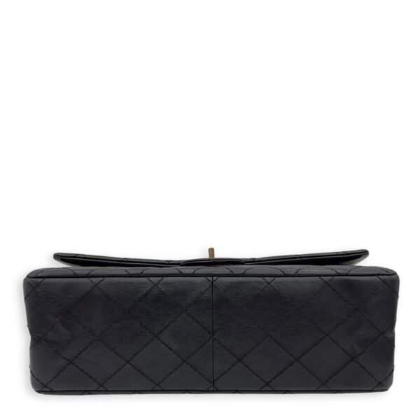 2.55 Medium Black Shoulder Bag in Calfskin, Gold hardware - Image 5
