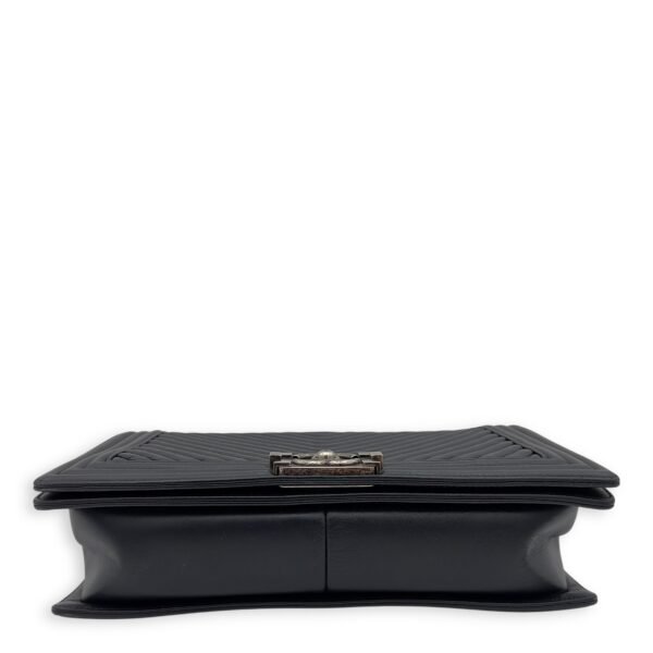 Boy Chevron New Medium Shoulder bag in Calfskin, Ruthenium Hardware - Image 3