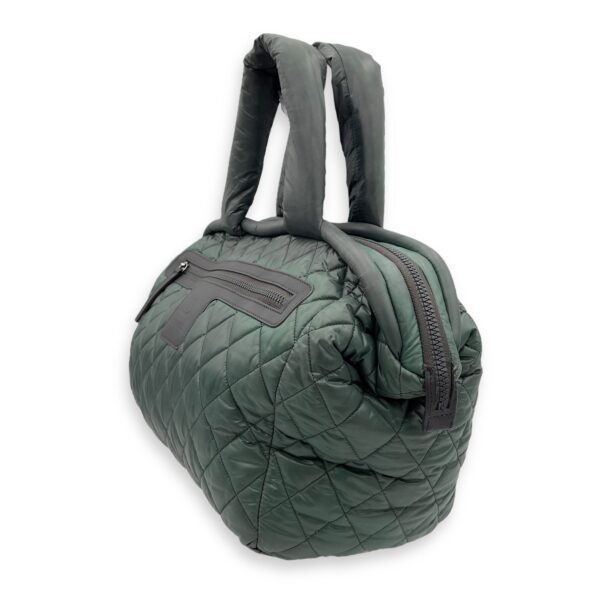 Coco Cocoon Top handle bag in Nylon, Silver Hardware - Image 3