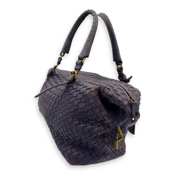 Boston Top handle bag in Intrecciato leather, Brushed Gold Hardware - Image 3