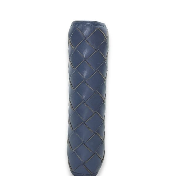 Intrecciato Compact Grey Wallet in Calfskin - Image 4