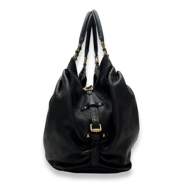 Mahina Top Handle Bag Black in Calfskin, Gold hardware - Image 4