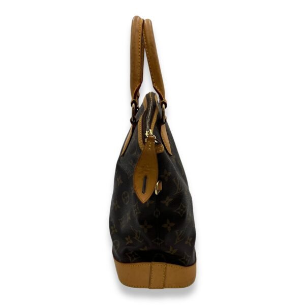 Lockit PM Brown Top Handle Bag in Monogram Coated Canvas, Gold hardware - Image 4