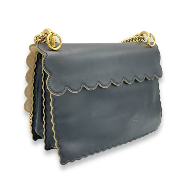 Kan I Shoulder Bag Black in Calfskin, Gold hardware - Image 4
