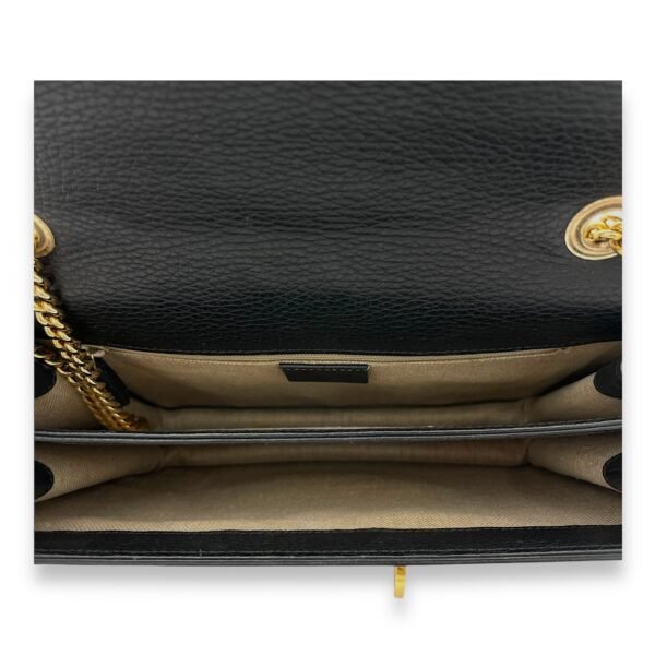 Interlocking G  Black Shoulder Bag in Calfskin, Gold hardware - Image 11