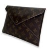Kirigami Pouch Brown in Monogram Coated Canvas, Gold hardware - Image 4