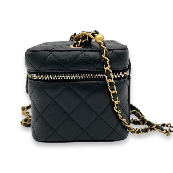 CC Vanity Bag Black in Lambskin, Gold hardware - Image 4