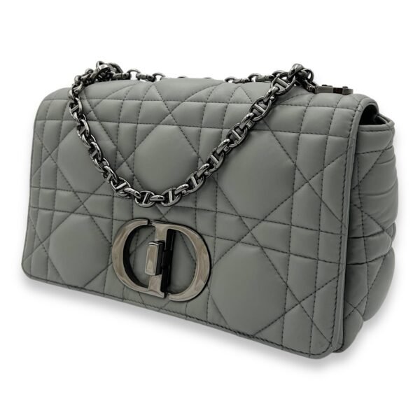 Caro Medium Grey Shoulder Bag in Lambskin, Silver hardware - Image 4