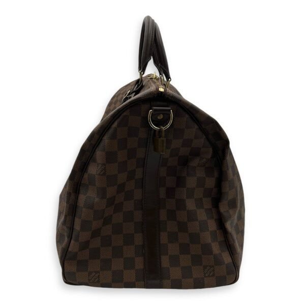 Keepall Duffle Bag 55 Damier Ebene in Coated Canvas, Gold hardware - Image 4