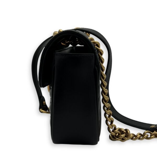 GG Marmont Shoulder Bag Mini Black in Calfskin, Gold hardware - Image 4