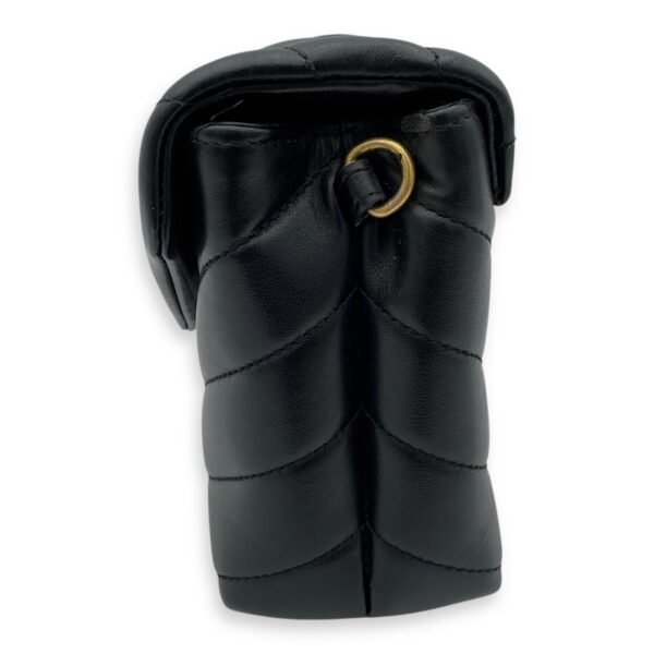 Loulou Toy Black Crossbody Bag in Calfskin, Gold hardware - Image 4