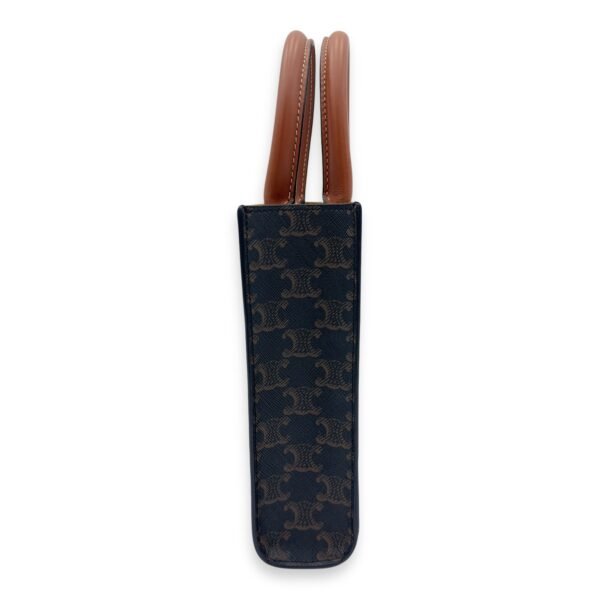 Cabas Triomphe Vertical Top Handle Bag Brown in Coated Canvas - Image 8