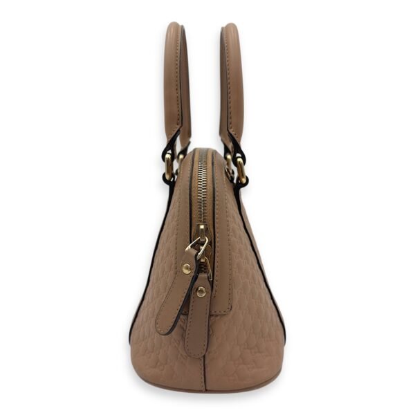 Dome Top Handle Bag Beige in Calfskin, Gold hardware - Image 4