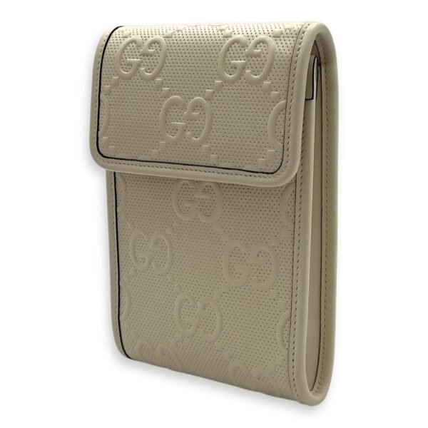 GG Crossbody Bag White in Calfskin, Silver hardware - Image 4