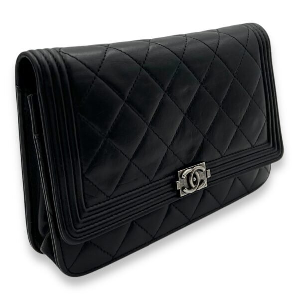 Boy Wallet On Chain Black in Lambskin, Ruthenium hardware - Image 4