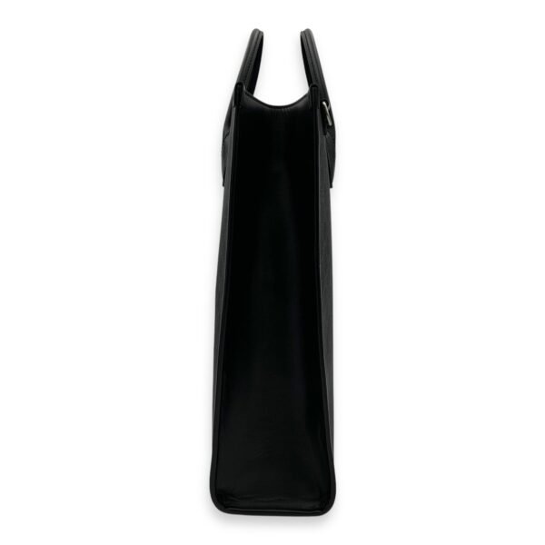 Interlocking G Black Tote Bag in Coated Canvas, Silver hardware - Image 4