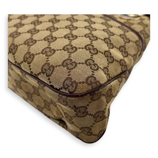 GG Shoulder Bag Brown in Canvas, Gold hardware - Image 9