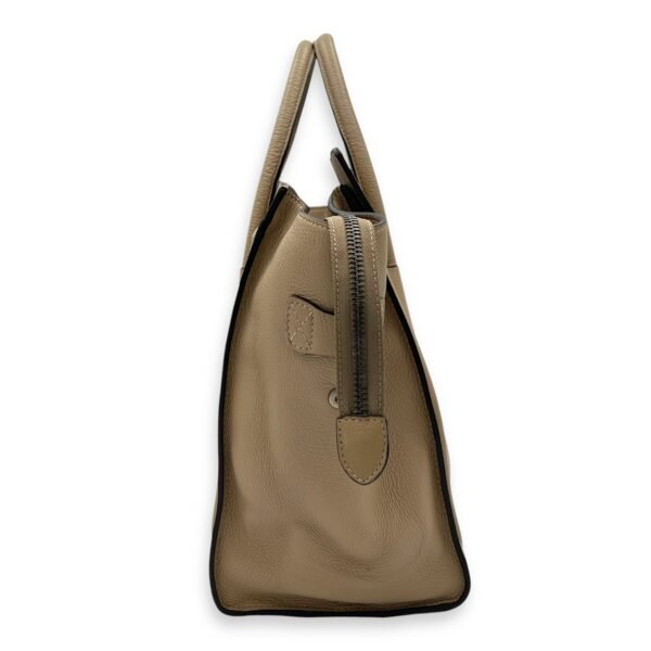 Luggage Mini Brown Top Handle Bag in Calfskin, Silver hardware - Image 4
