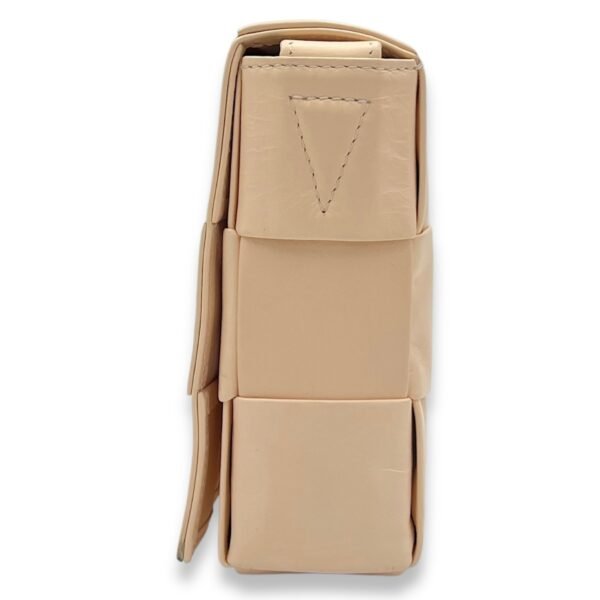 Cassette Crossbody Bag Beige in Calfskin, Silver hardware - Image 4