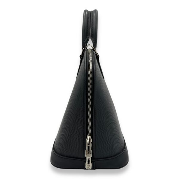 Alma PM Black Top Handle Bag in Epi Leather, Silver hardware - Image 4