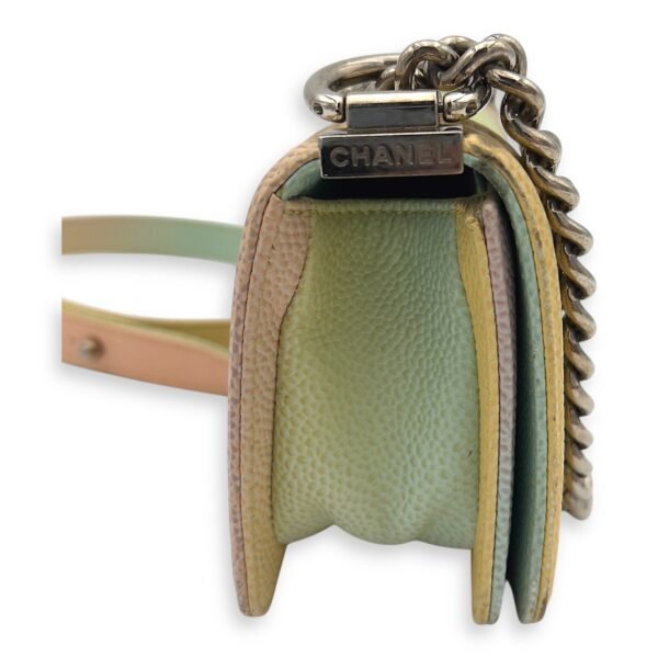 Boy Mini Multi-colour Shoulder Bag in Caviar Leather, Silver hardware - Image 5